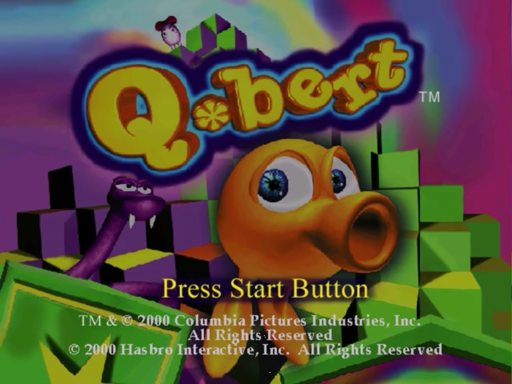 Q*bert title screen for Sega Dreamcast